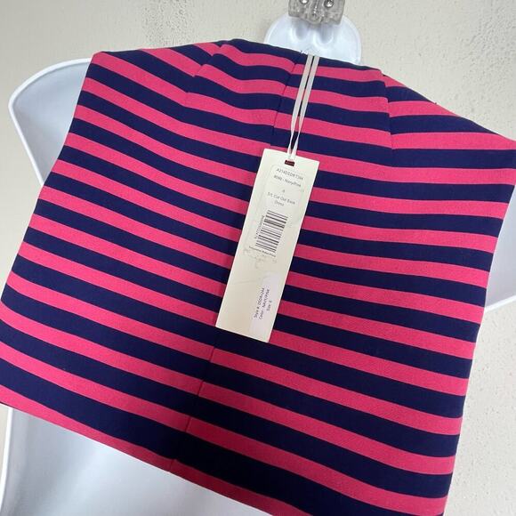 Thakoon Addition Short Sleeve Cut Out Back Dress Pink Navy Blue Style Size 6 - Picture 10 of 16